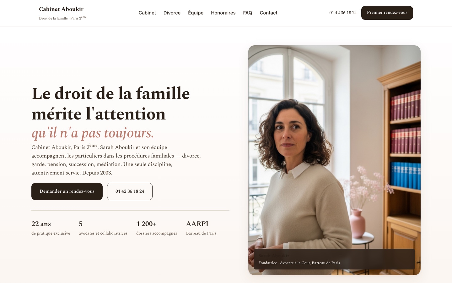 Cabinet Aboukir · démo droit de la famille