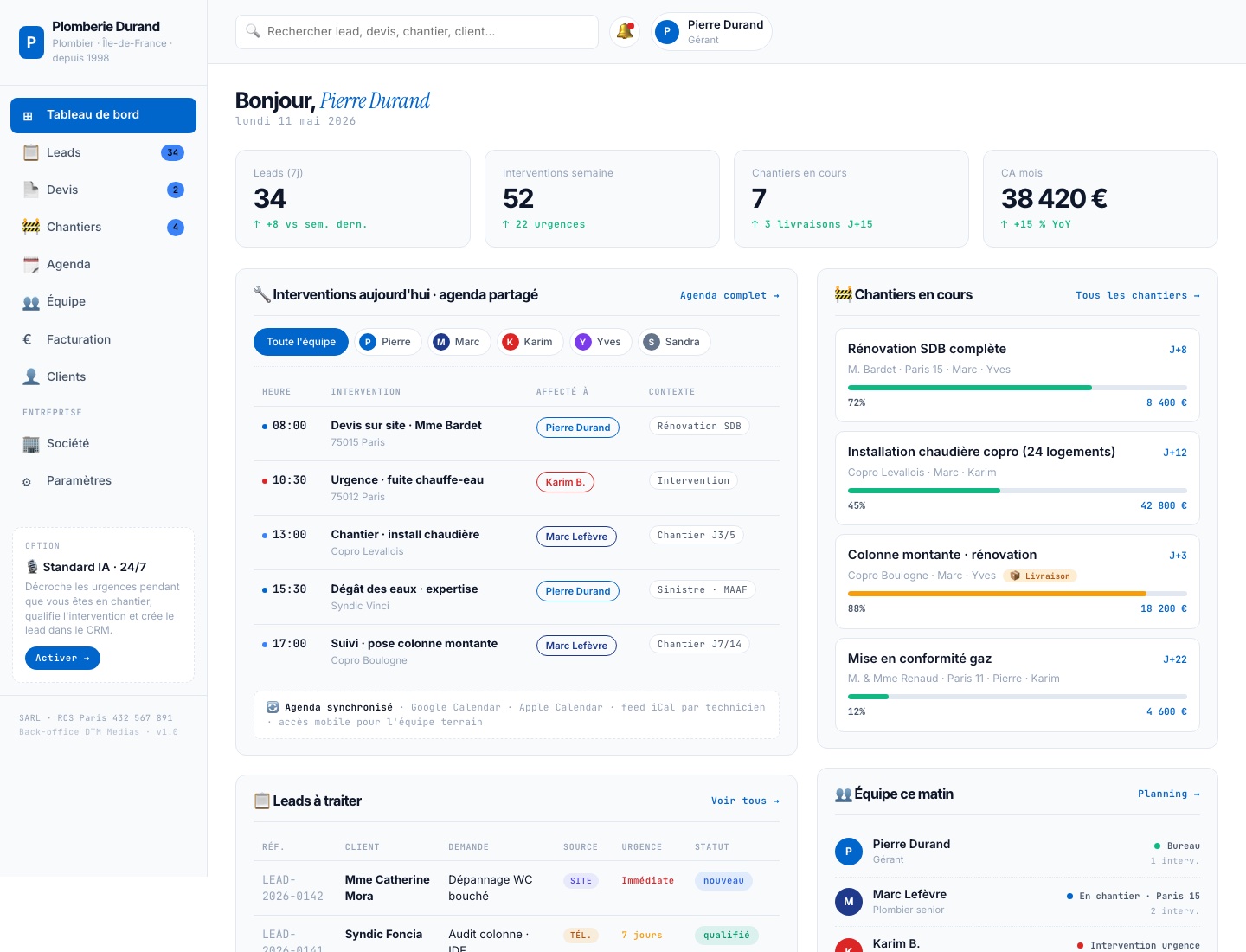 Démo Back-office DTM Medias