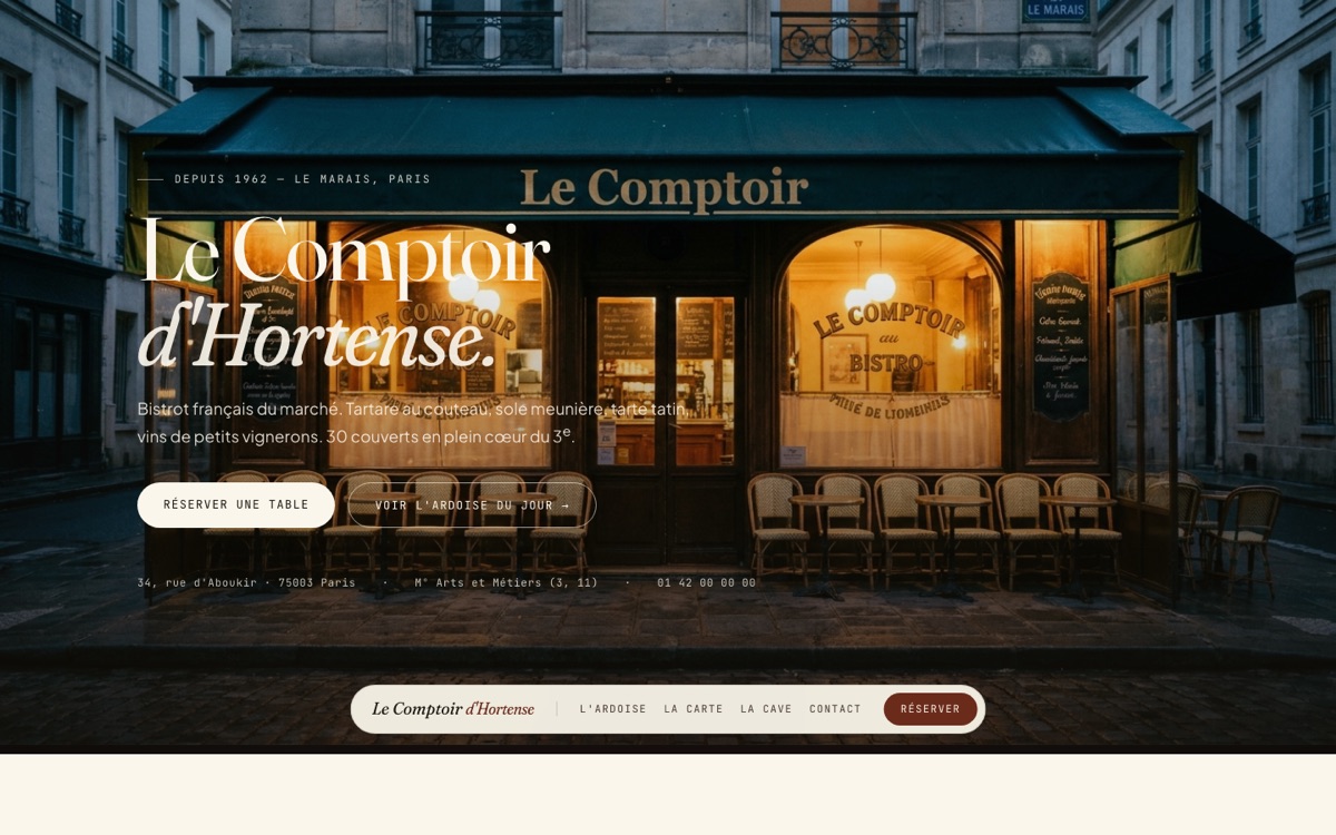 Le Comptoir d'Hortense — démo Marais