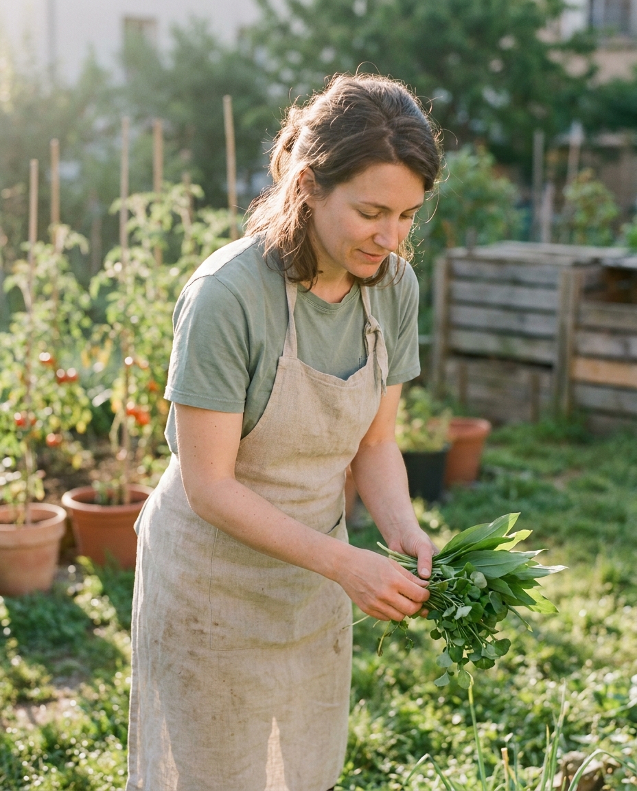 Anaïs Bertrand au potager